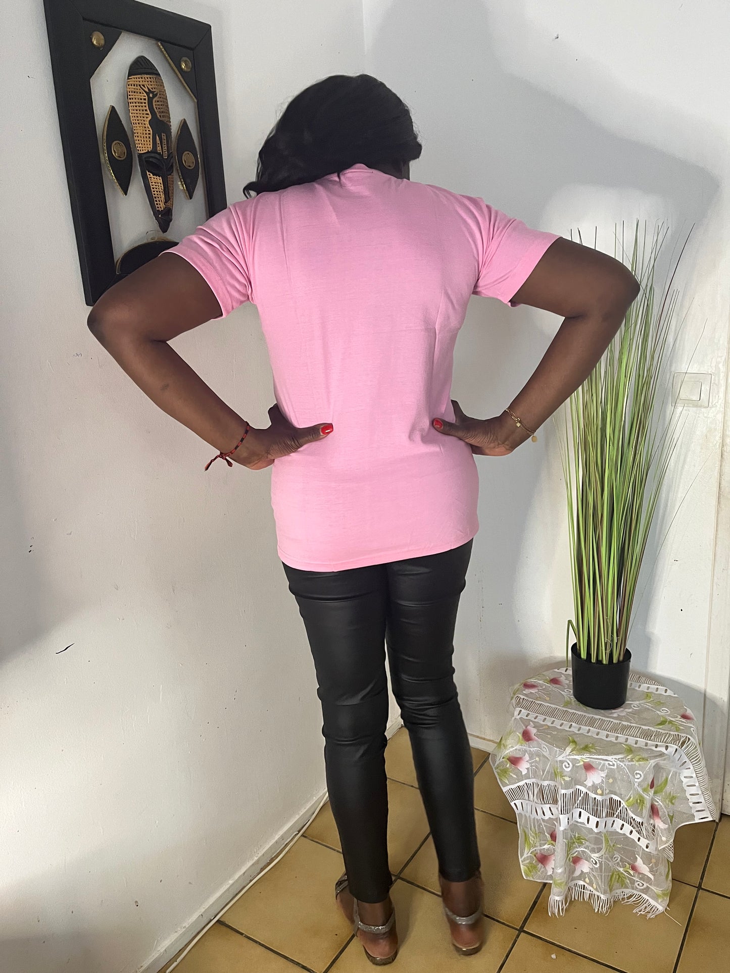 T-SHIRT MANCHE COURTE ROSE