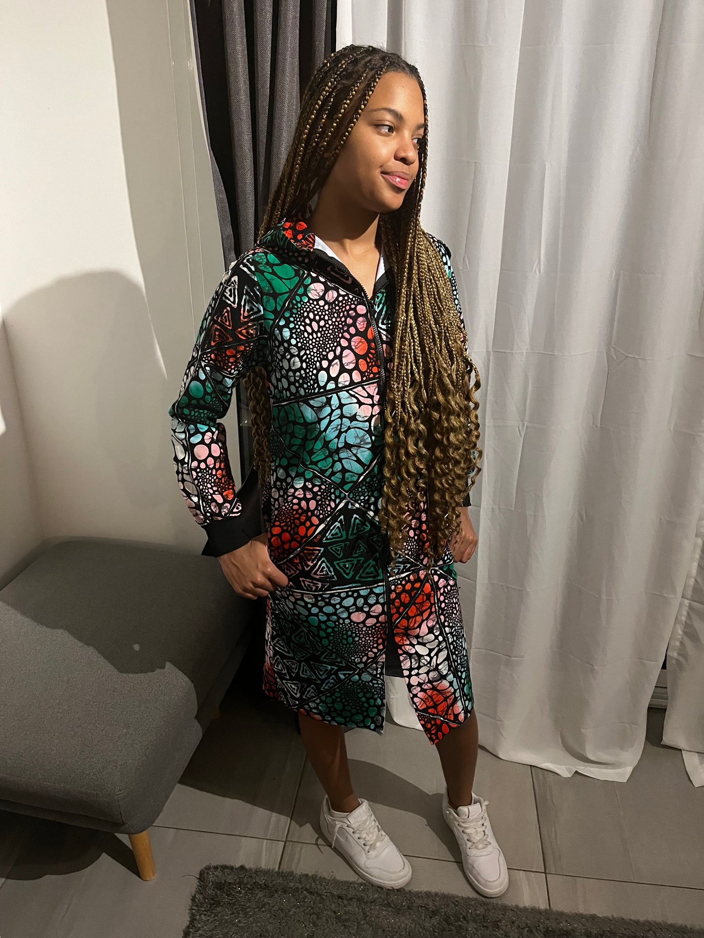ROBE COLORE A FERMETURE ECLAIR SUR LE DEVANT