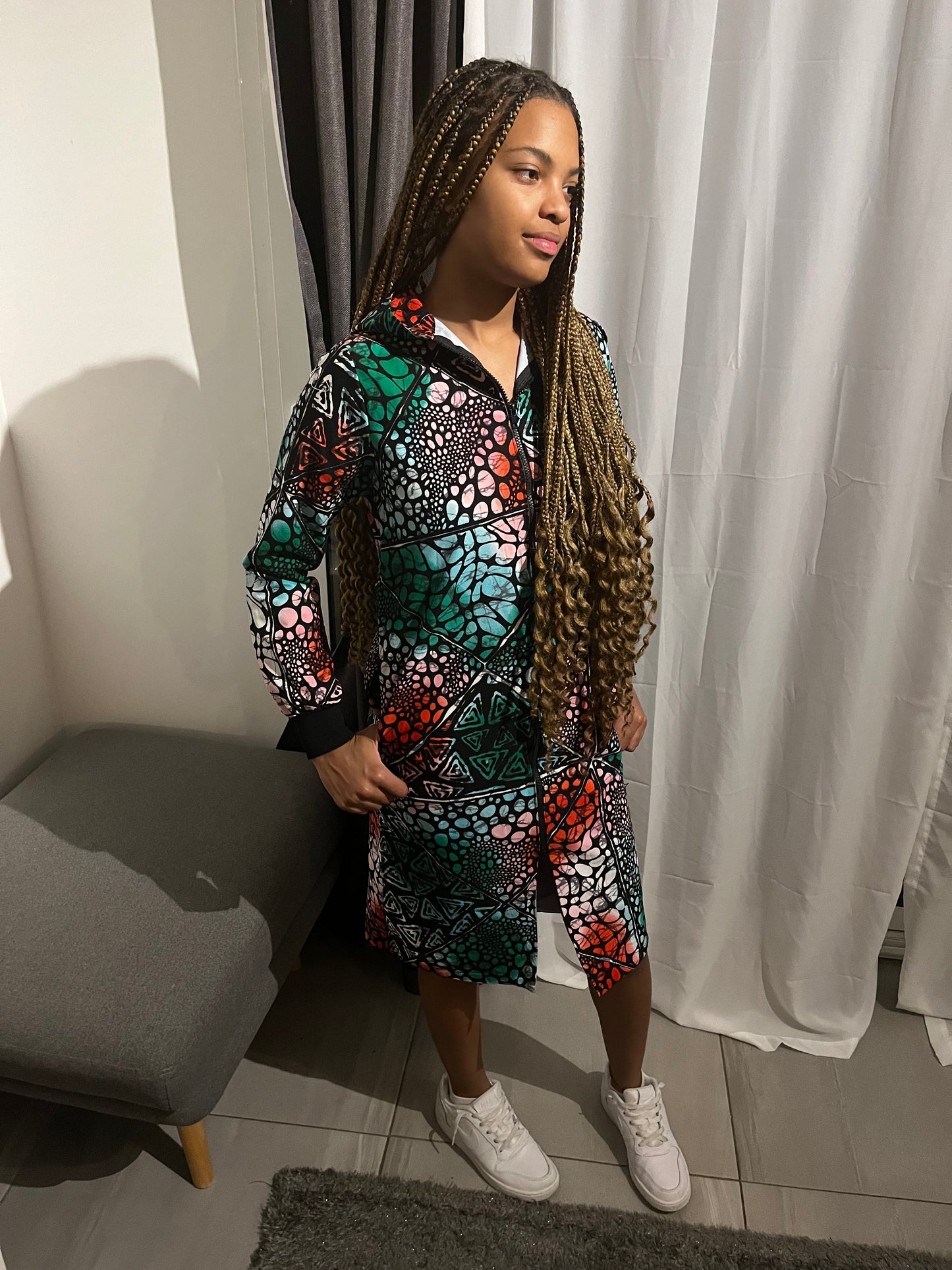 ROBE COLORE A FERMETURE ECLAIR SUR LE DEVANT
