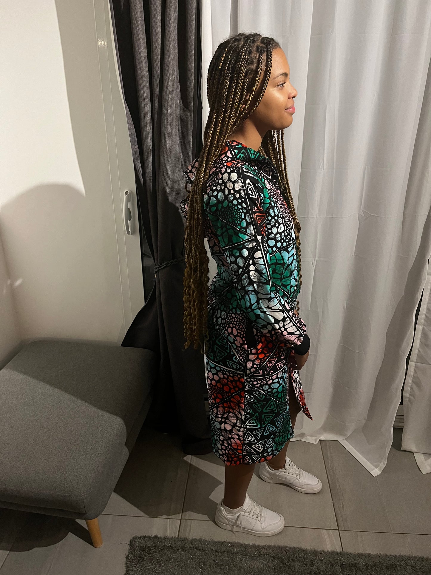 ROBE COLORE A FERMETURE ECLAIR SUR LE DEVANT