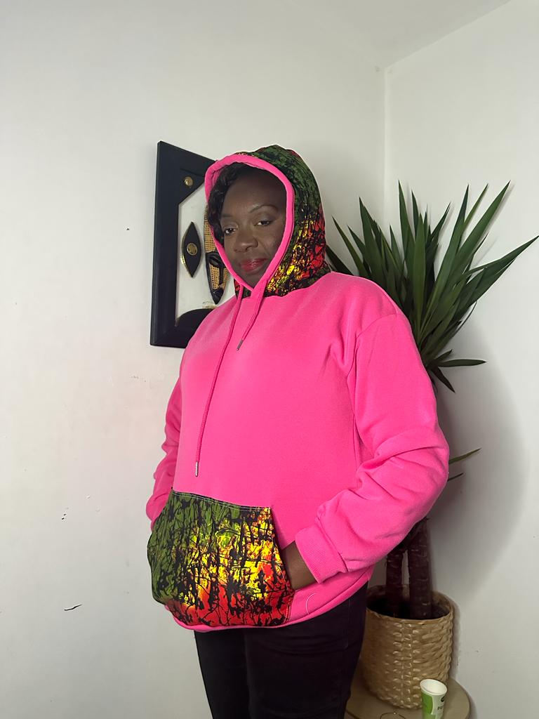 SWEAT A CAPUCHE ROSE