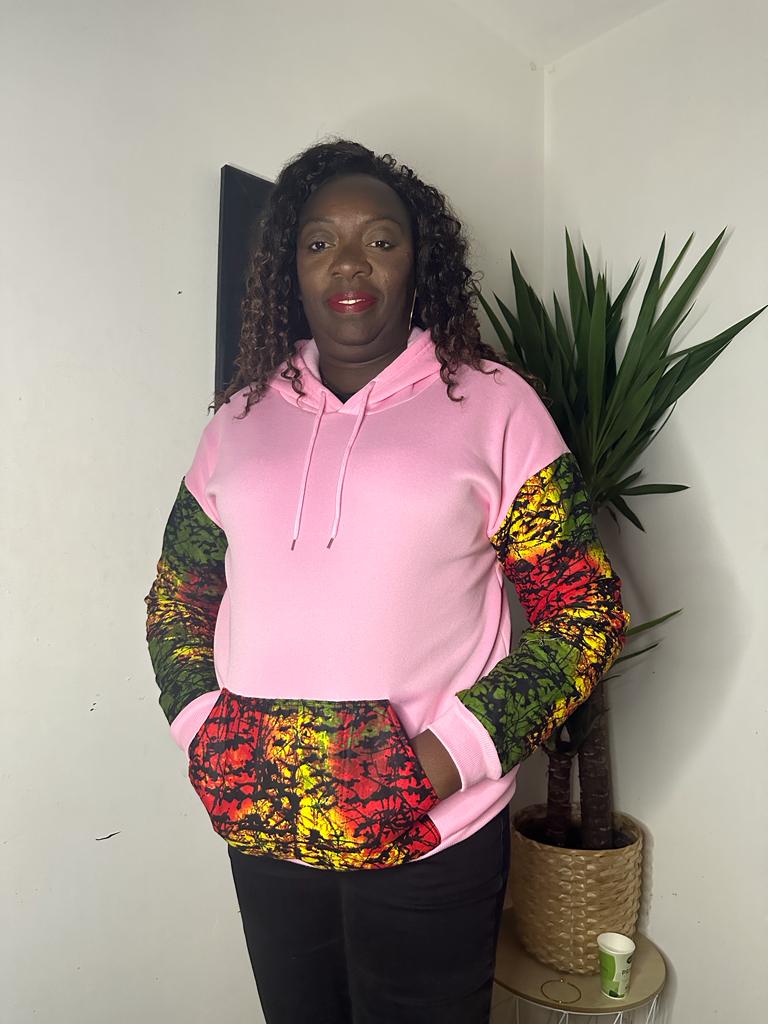 SWEAT A CAPUCHE UNISEXE ROSE CLAIR