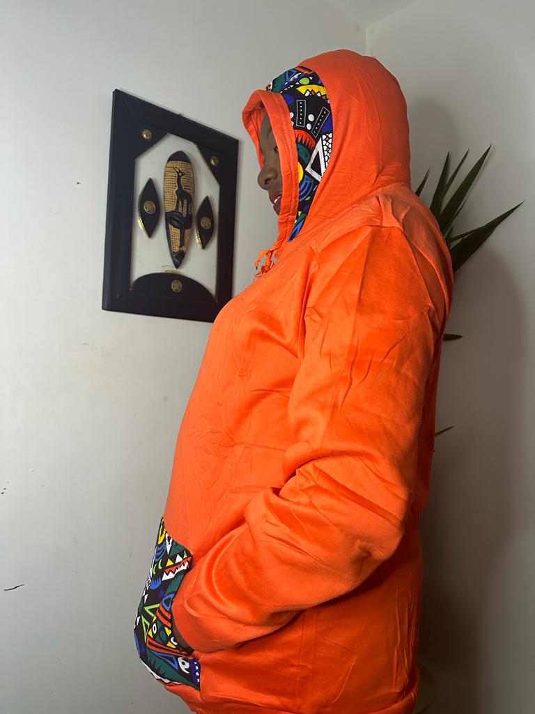 SWEAT A CAPUCHE UNISEXE ORANGE