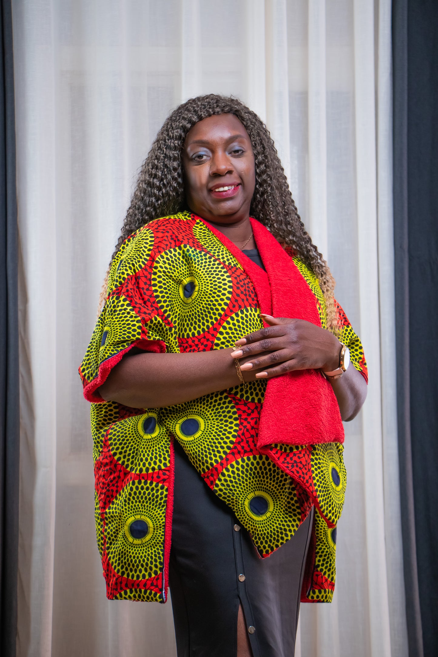 CAPE REVERSIBLE EN PAGNE WAX ET FOURRURE