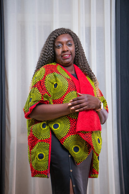 CAPE REVERSIBLE EN PAGNE WAX ET FOURRURE