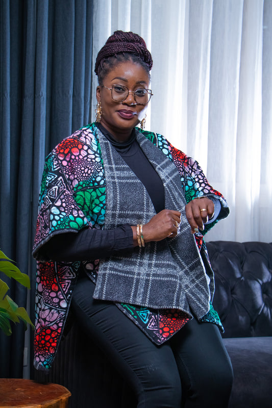 CAPE REVERSIBLE EN PAGNE WAX ET FOURRURE