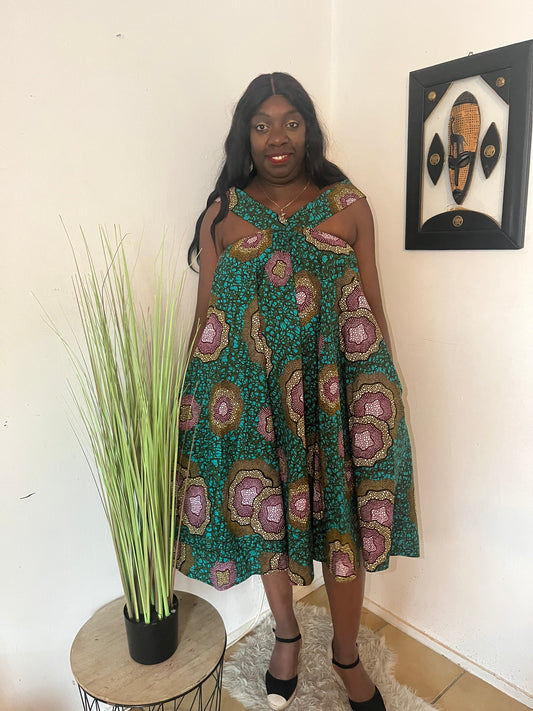 ROBE COLOREE EN PAGNE WAX