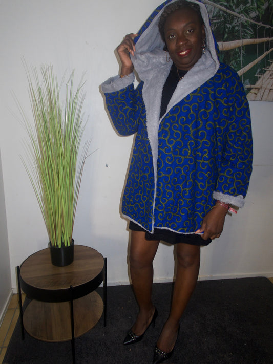 CAPE REVERSIBLE EN PAGNE WAX ET FOURRURE