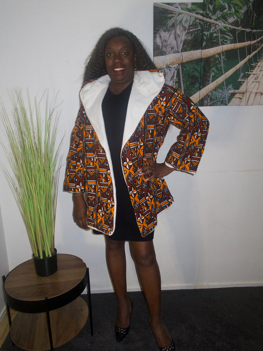 CAPE REVERSIBLE EN PAGNE WAX ET FOURRURE